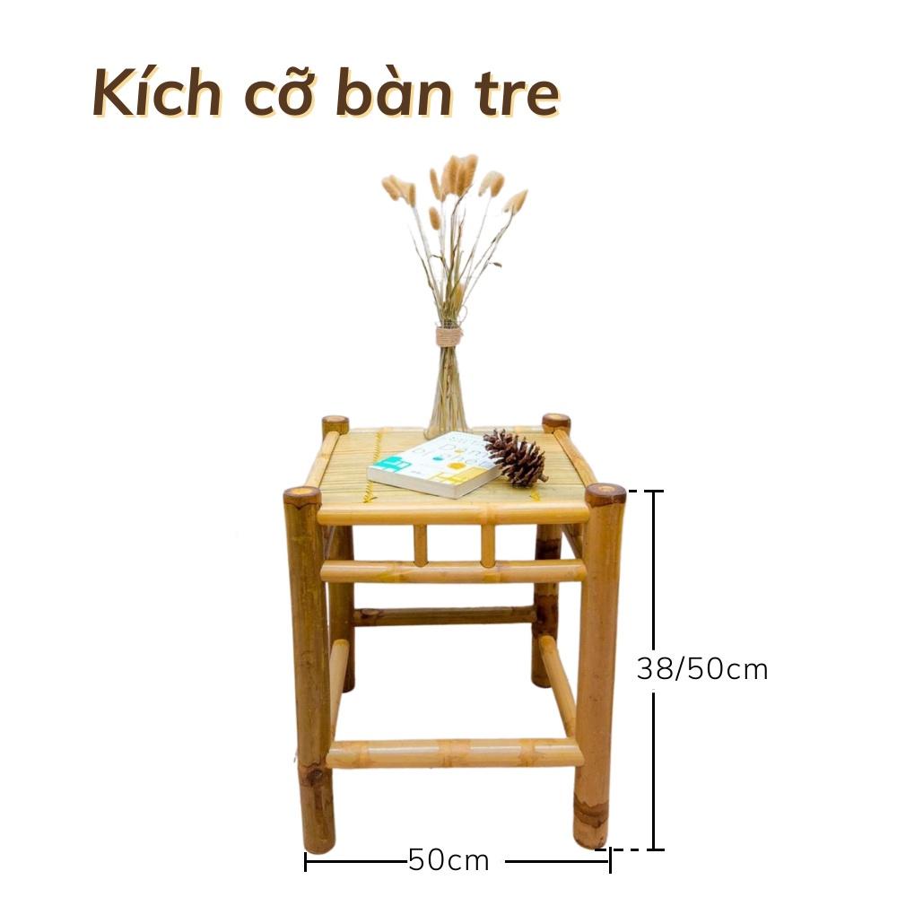 bàn ghế tre  - 2 đôn tre + 1 bàn