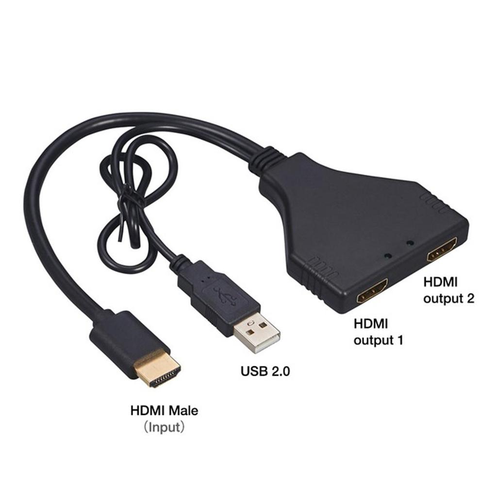 HDMI 2.0 1 In 2 Out Splitter HD Male To 2 HDMI