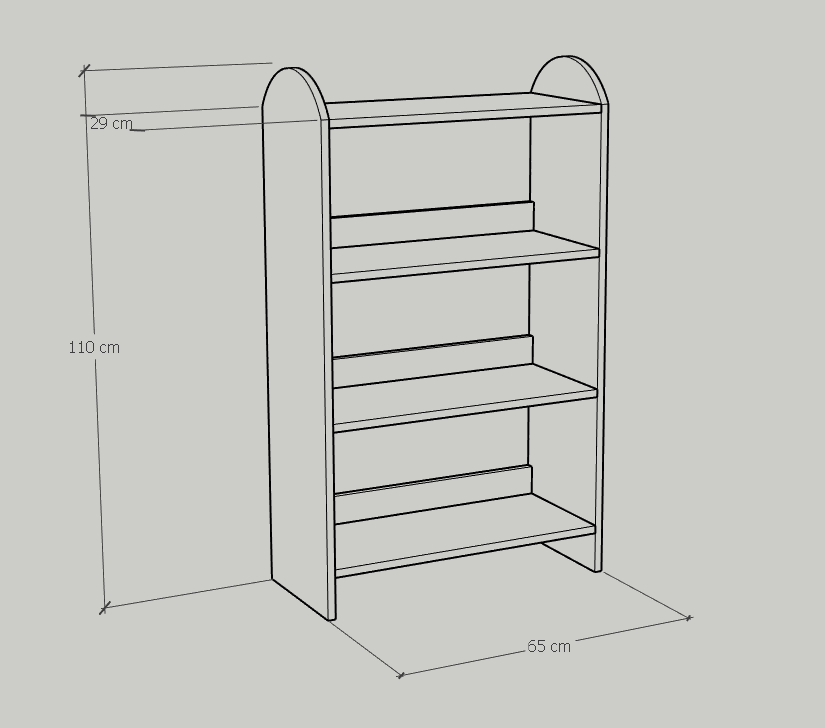 [Happy Home Furniture] CATY , Kệ sách 3 tầng ,  65cm x 29cm x 110cm (DxRxC), KSA_030