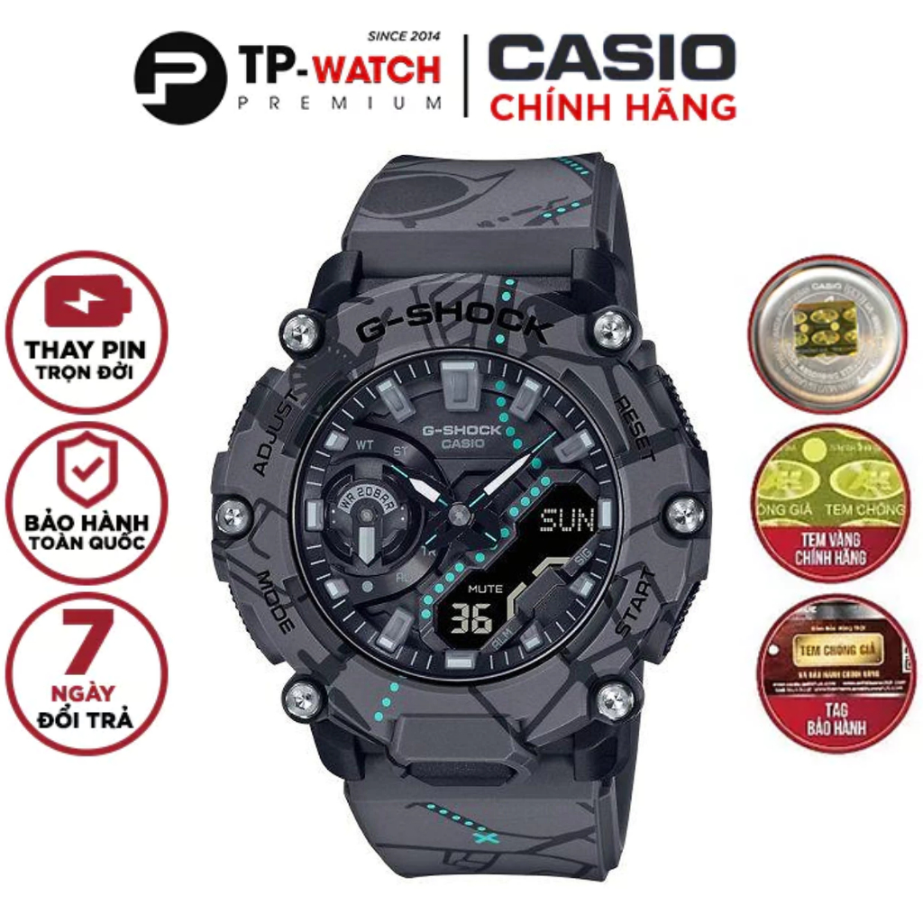Đồng Hồ Nam Dây Nhựa Casio G-Shock GA-2200SBY-8A Carbon Core