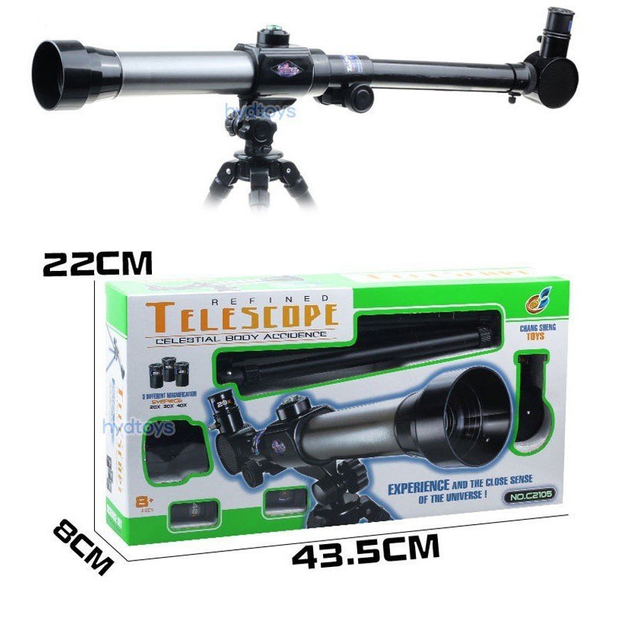 Kính Viễn Vọng Thiên Văn Khúc Xạ Telescope 40X Kèm Thị Kính Và La Bàn Cho Bé Khám Phá Thế Giới