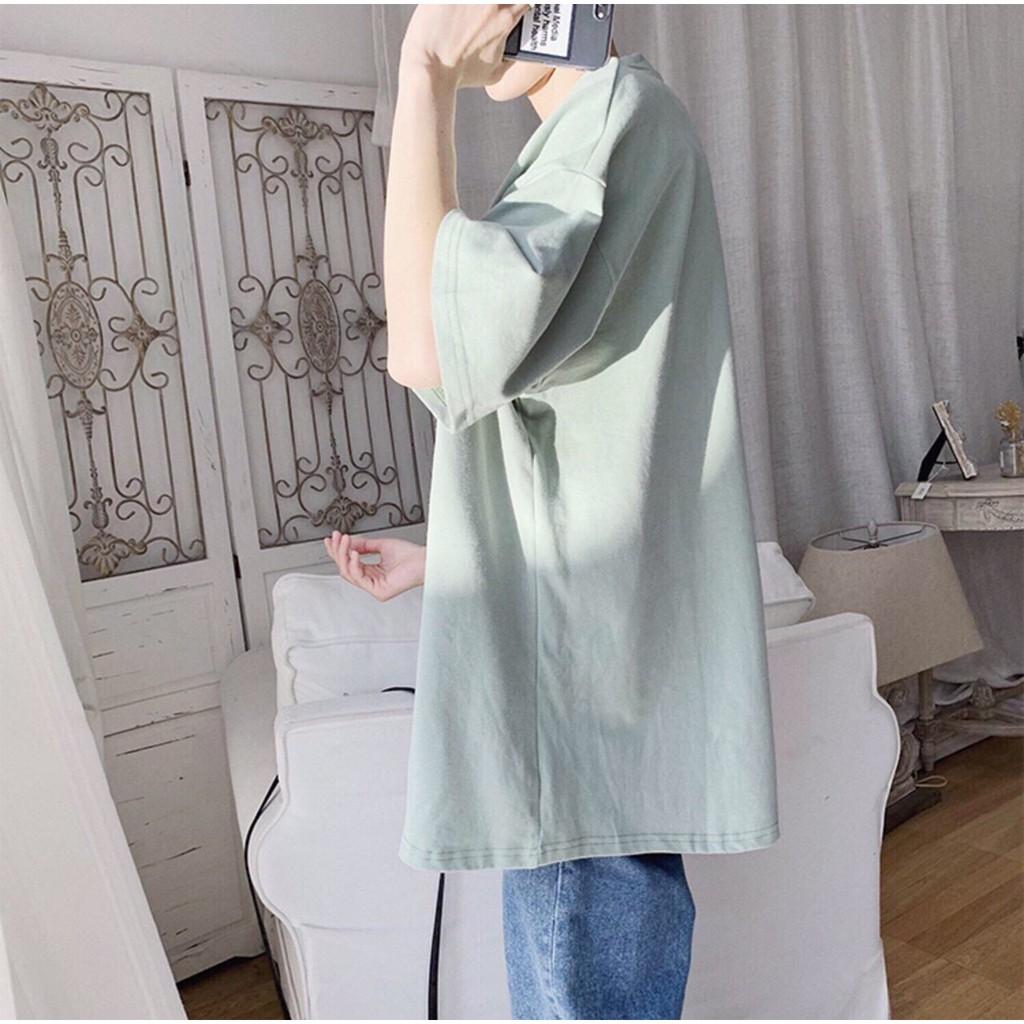 Áo thun tay lở form rộng thêu hình vuông - Unisex nam nữ đều mặc được