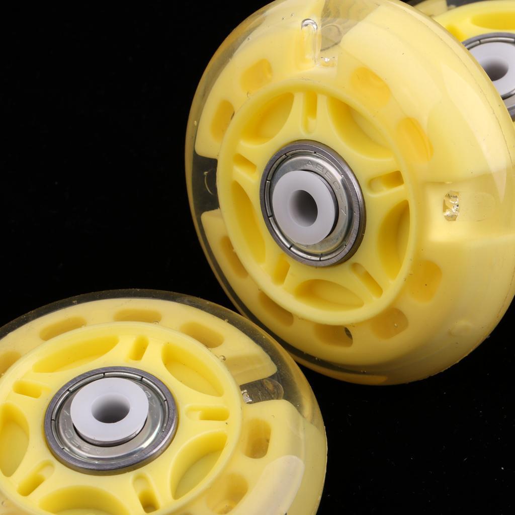 4Pcs Inline Sliding Flash PU Roller Skate Wheels for Skating Shoes