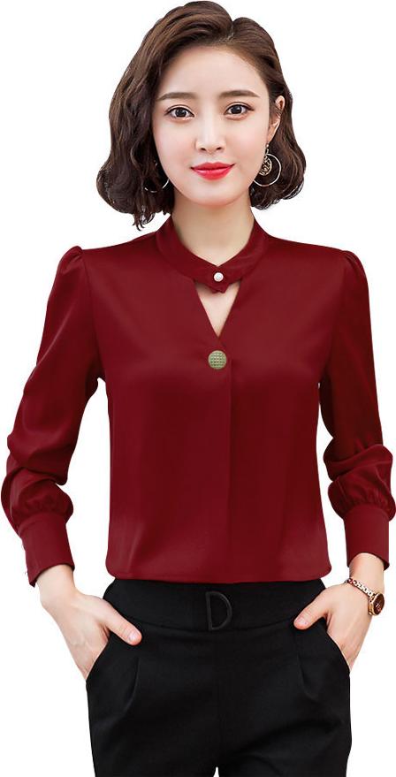 Áo sơ mi cổ giọt nước phối nút