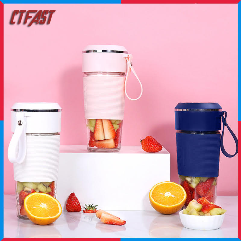 Máy xay sinh tố cầm tay mini, cốc xay sinh tố đa năng CTFAST - JUICER 01 (50W - 300ml) : Thiết kế cảm ứng tự động, cốc xay thủy tinh an toàn tuyệt đối khi sử dụng, pin sạc 1500 mAh - Hàng chính hãng