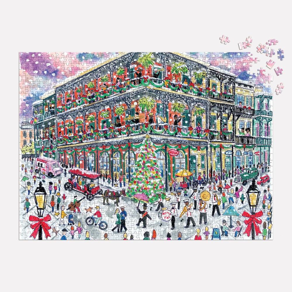 Sách - Michael Storrings Christmas in New Orleans 1000 Piece Puzzle with Squ by Galison Mudpuppy (US edition, paperback)