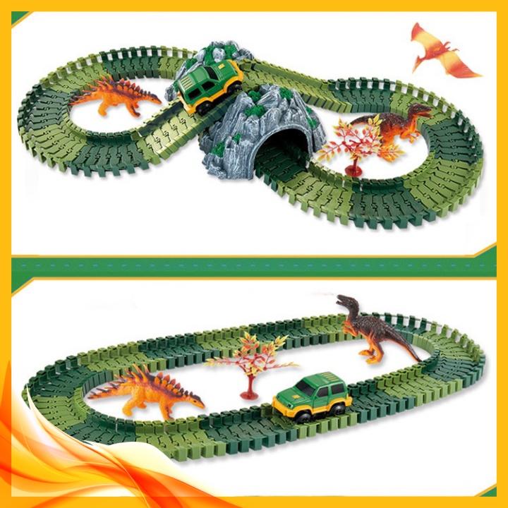 Đoàn xe Thám Hiểm Khủng Long 144pcs TRACK TO DINOSAUR ️