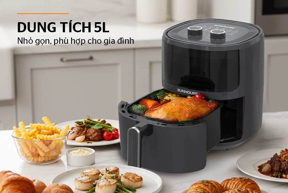 [Hàng chính hãng] Nồi chiên không dầu 5L Sunhouse SHD4021