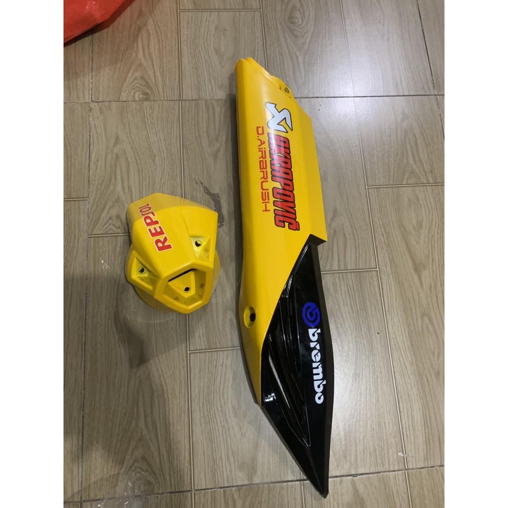 Ốp pô và chụp đích pô xe winner V1 màu vàng