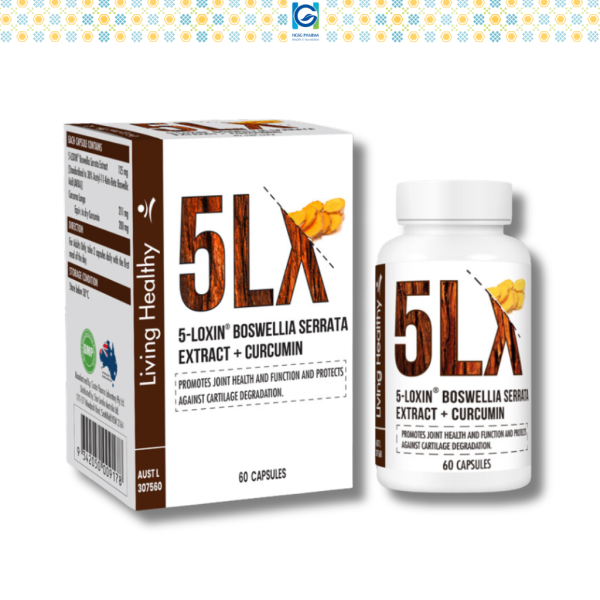 Viên uống bảo vệ khớp Living Healthy 5-Loxin Boswellia Serrata Extract + Curcumin, Hộp 60 viên