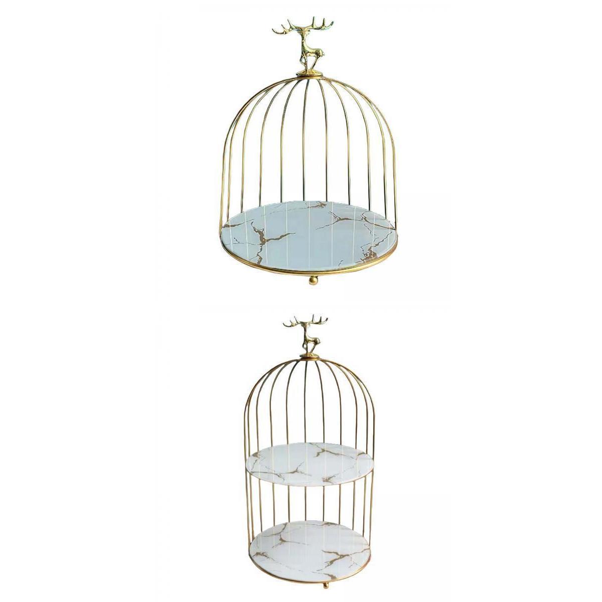 2 Pieces Bird Cage Cosmetic Storage Racks Dresser Makeup Organizer Shelves