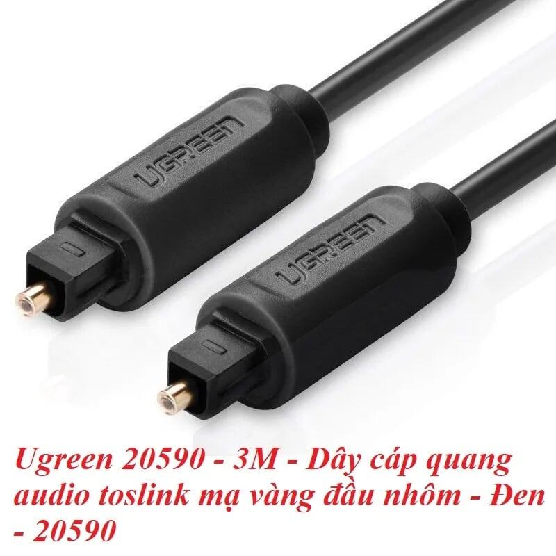 Ugreen UG20590AV122TK 3M Đen Dây cáp quang âm thanh 2 đầu dương - HÀNG CHÍNH HÃNG