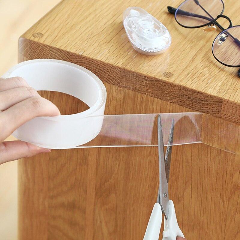 2020 Transparent Velcro Nano Tape Washable and Reusable Double-sided Adhesive Adhesive Universal Hook Tape for Furniture