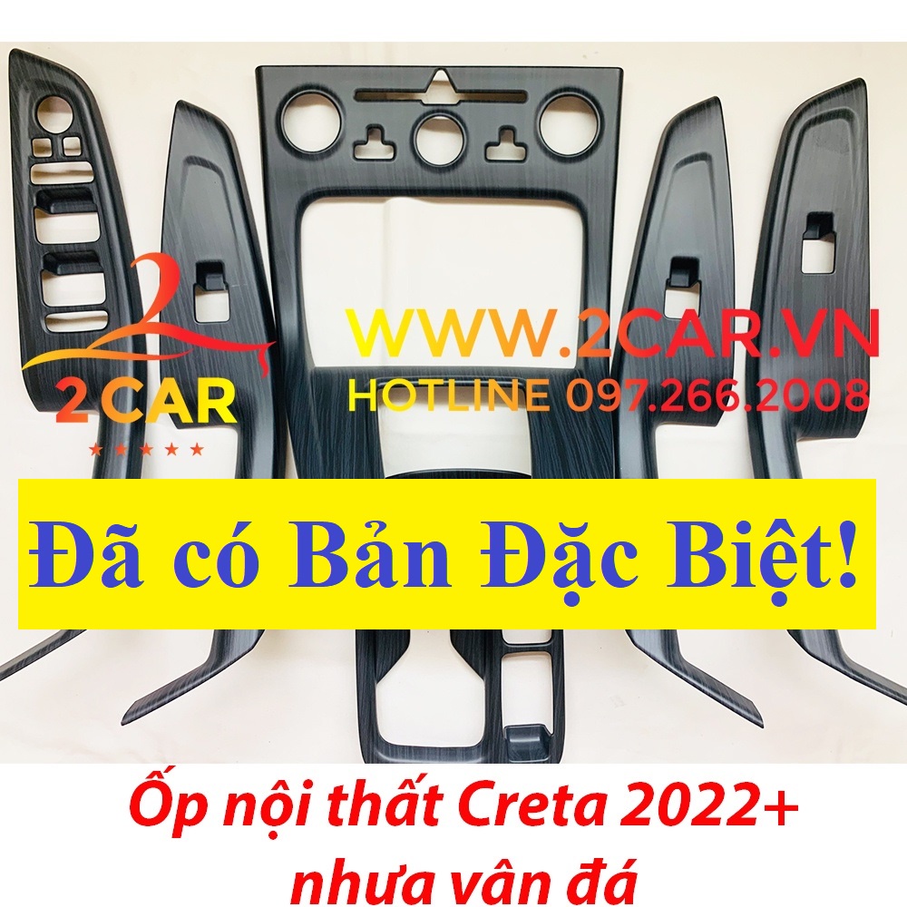 Ốp nội thất xe Huyndai Creta 2022, 2023 Hàng nhựa vân Đá cao cấp