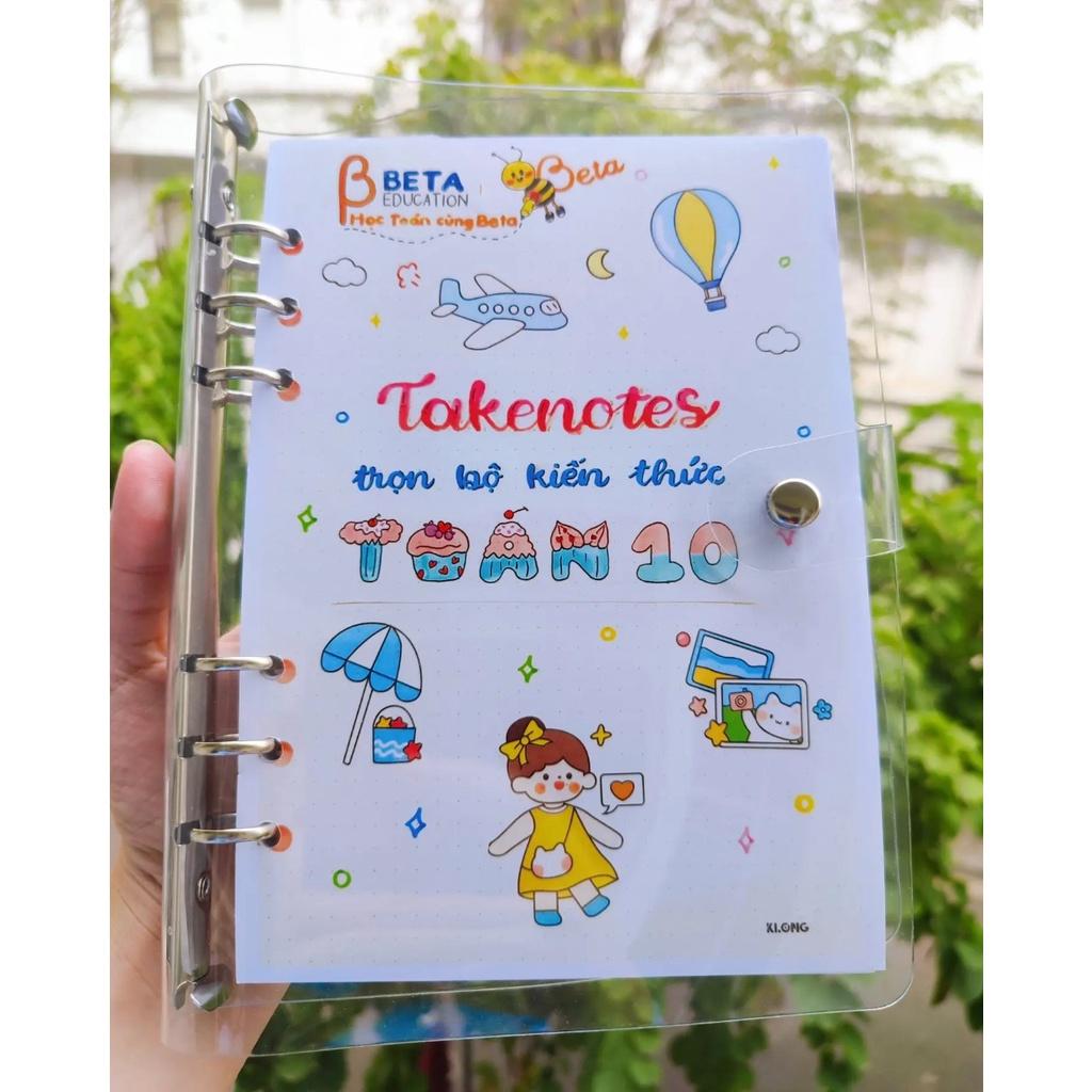 Combo 2 sổ takenote Toán Anh lớp 10, sổ tay ghi chú lò xo khổ a5 hoặc sổ còng sắt đóng binder - takenotes beta