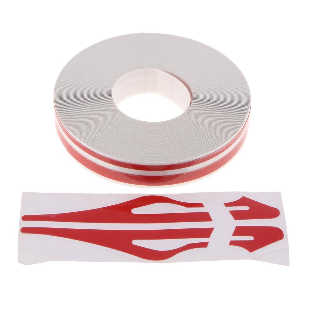 2x Brooches Stripe Tape Vinyl Decal Car Sticker Steamline Dual Line Red