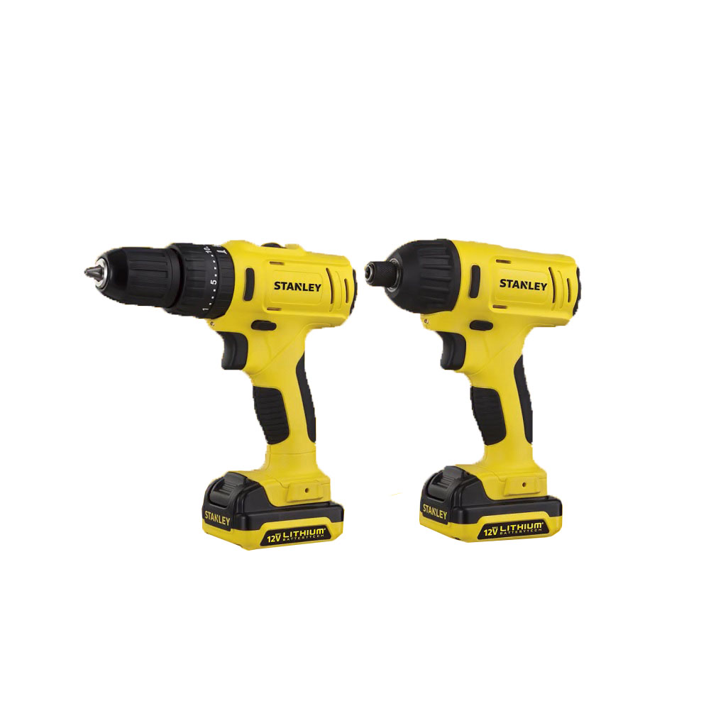 Combo Máy Khoan, Máy Bắt Vít Dùng Pin 1.5Ah Stanley 12V SCHI121S2FK