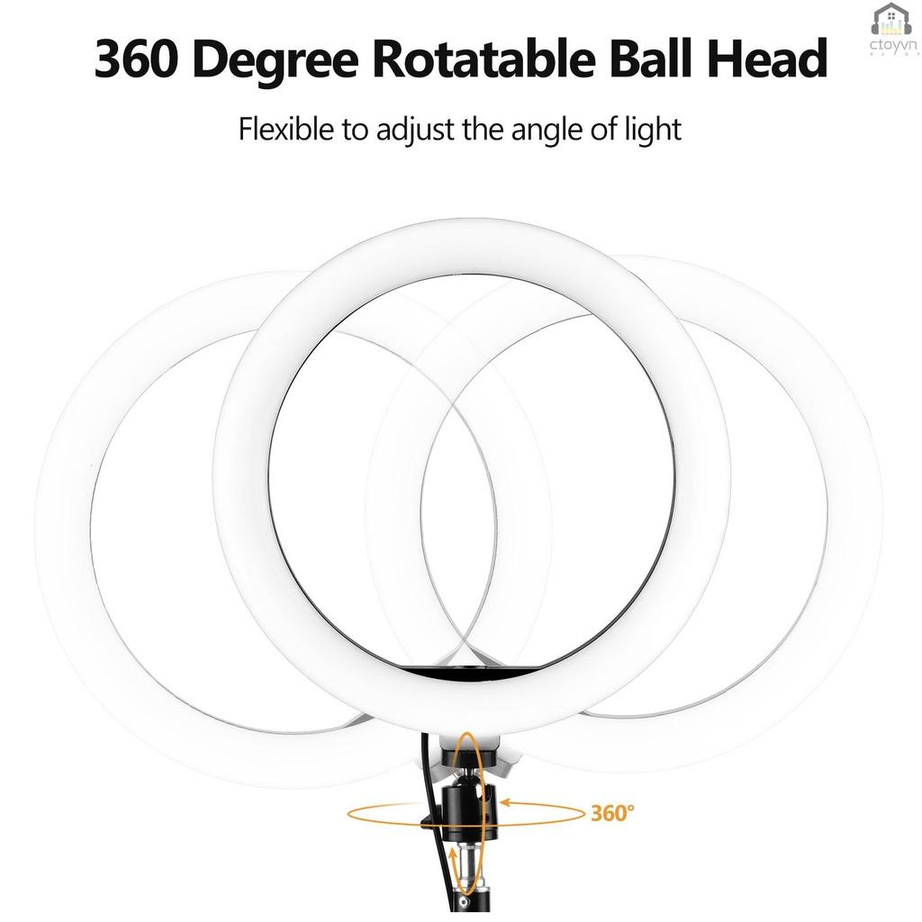 Vòng đèn LED RGB màu sắc 10 inch 3000-6000K điều khiển từ xa kèm giá đỡ điện thoại chuyên dụng cho chụp ảnh live stream