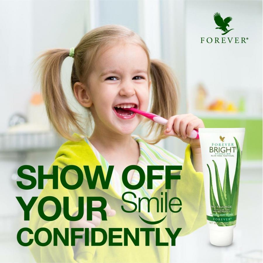 Combo Sáp khử mùi không chứa muối nhôm Aloe Ever – Shield (#067) và Kem Đánh Răng Lô Hội Forever Bright Toothgel (#028)