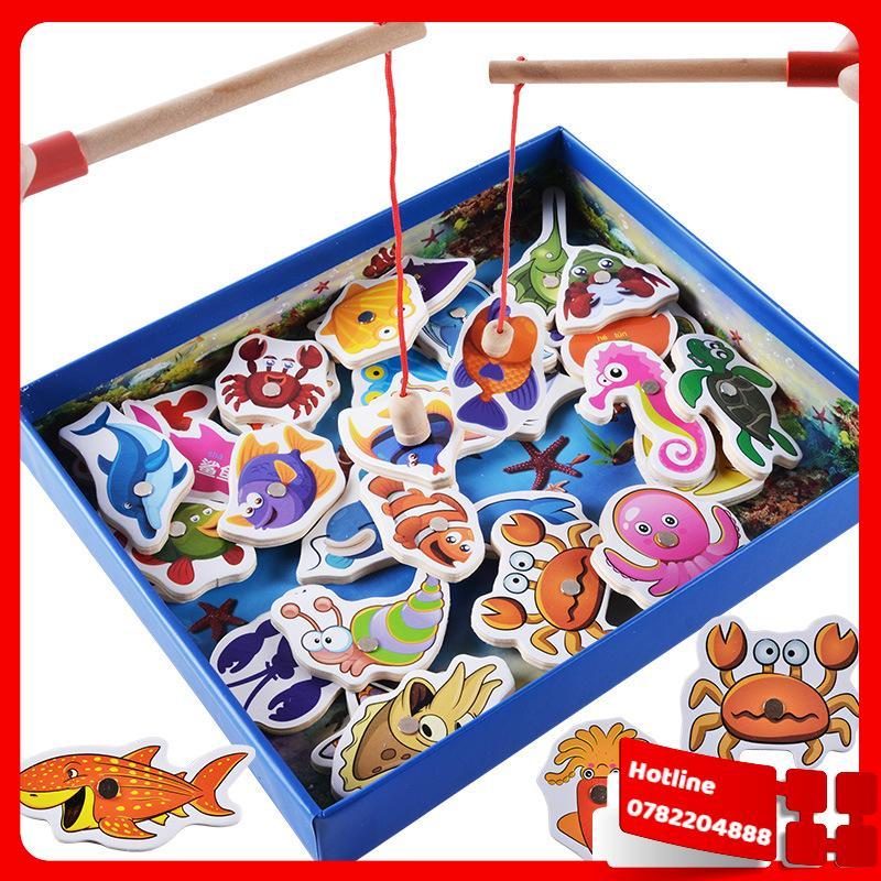 Đồ Chơi Câu Cá Gỗ 32 Chi Tiết - Loại Tốt