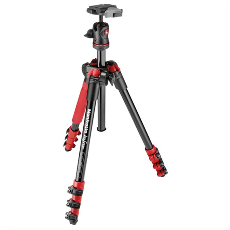 BỘ CHÂN MÁY ẢNH MANFROTTO BEFREE ALU MÀU ĐỎ | Hàng Chính Hãng