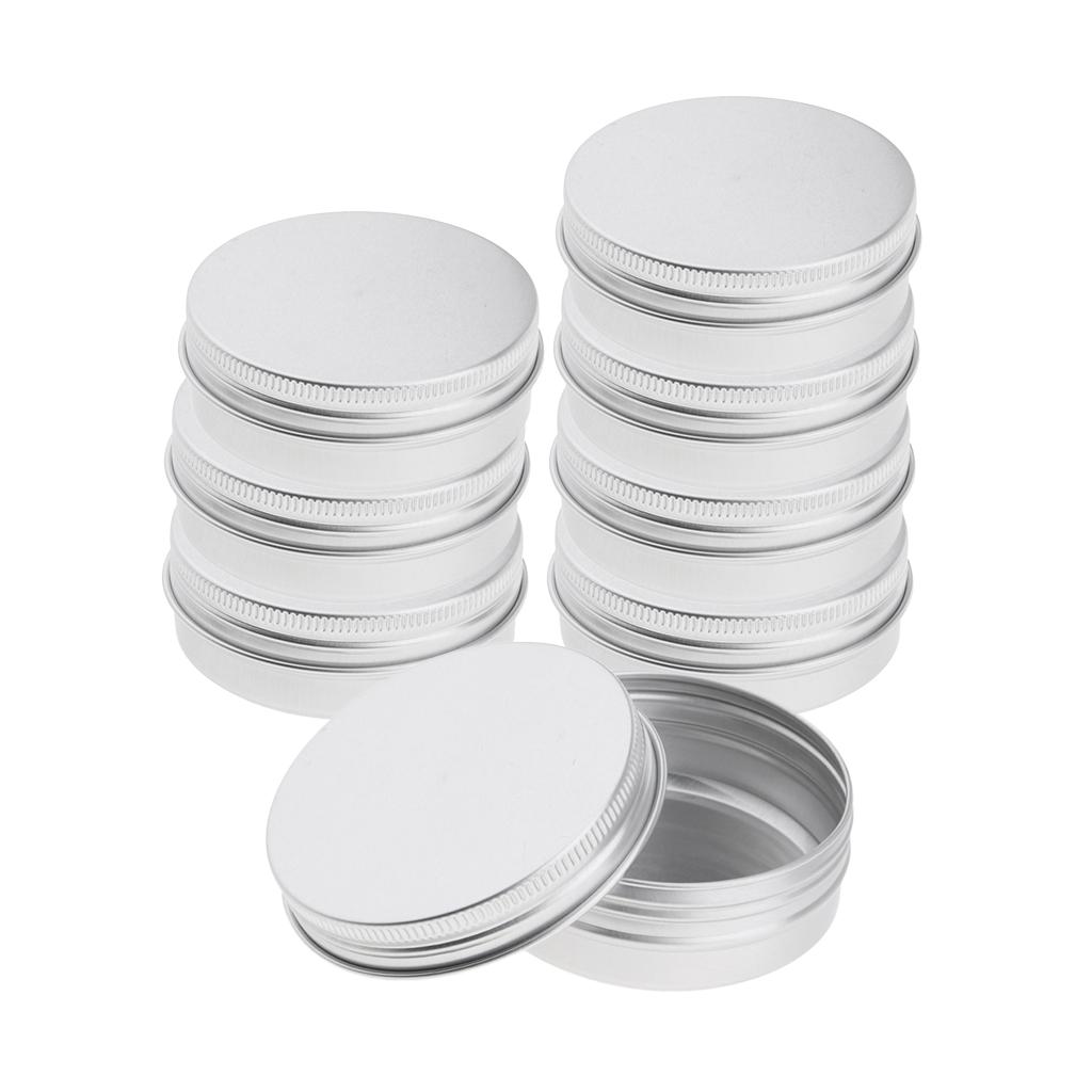 16x Aluminium Empty Cosmetic Pot Jar Travel Tin Balm Container Box Screw Lid