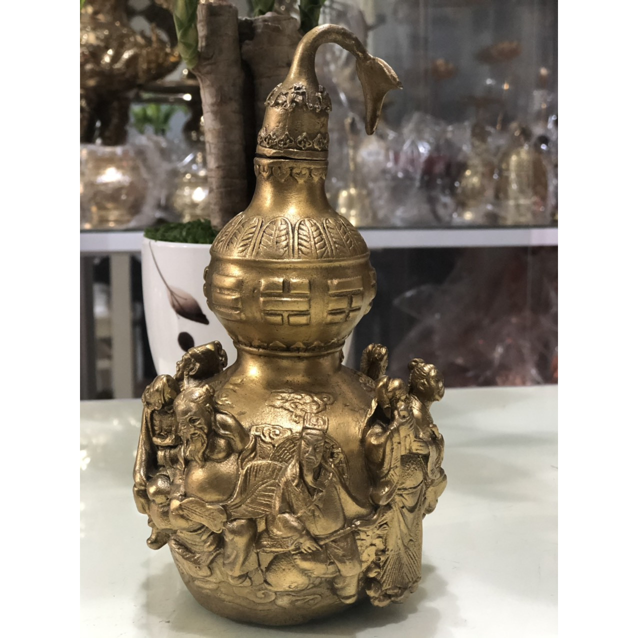 Hồ lô bát tiên bằng đồng cao 20cm
