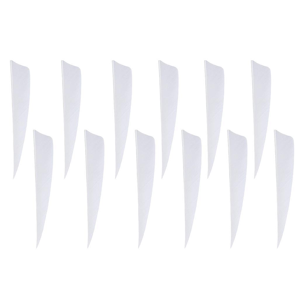 12Pcs Shield Shape Turkey Feather Arrow Archery Hunting Fletching For DIY Vanes