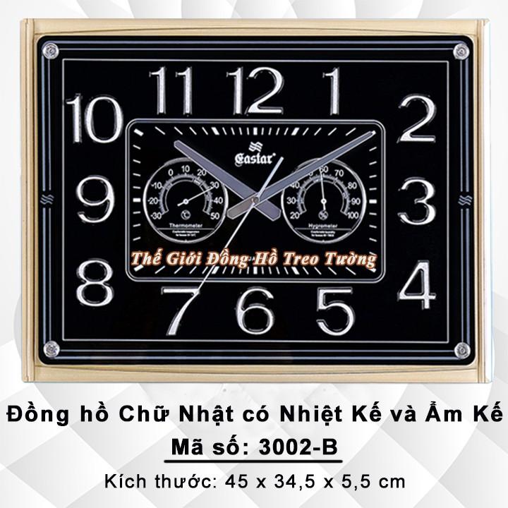 Đồng hồ Chữ nhật có Đồng hồ Đo Nhiệt Độ - Độ Ẩm Cơ Không cần Pin