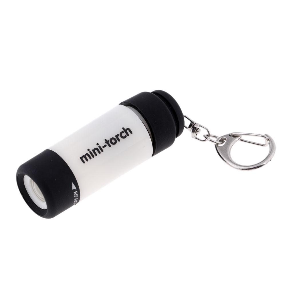 Mini LED Flashlight USB Camping Torch Night Lamp W/ Key Ring