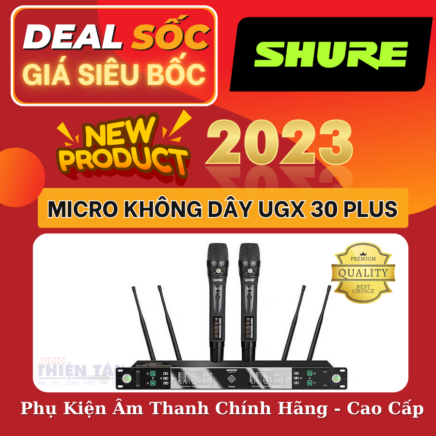 Micro Không Dây SHURE UGX30 PLUS - Âm Thanh Cực hay - Chống Hú Tốt - Hàng Chính Hãng