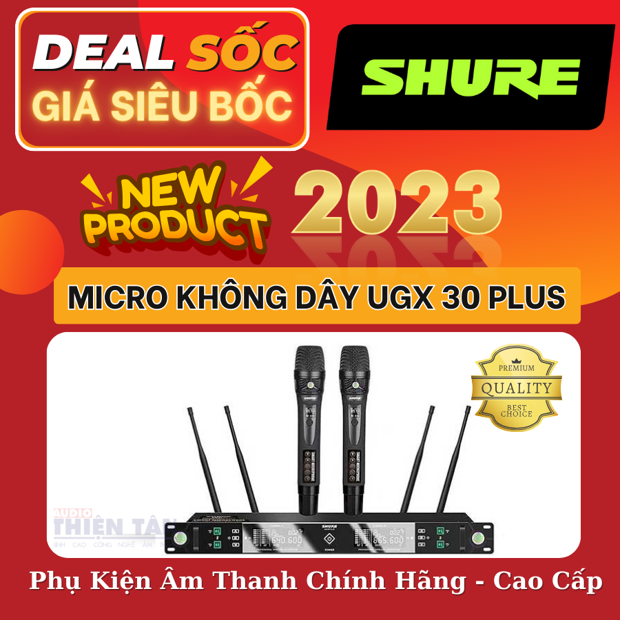 Micro Không Dây SHURE UGX30 PLUS -  Âm Thanh Cực hay - Chống Hú Tốt - Hàng Chính Hãng