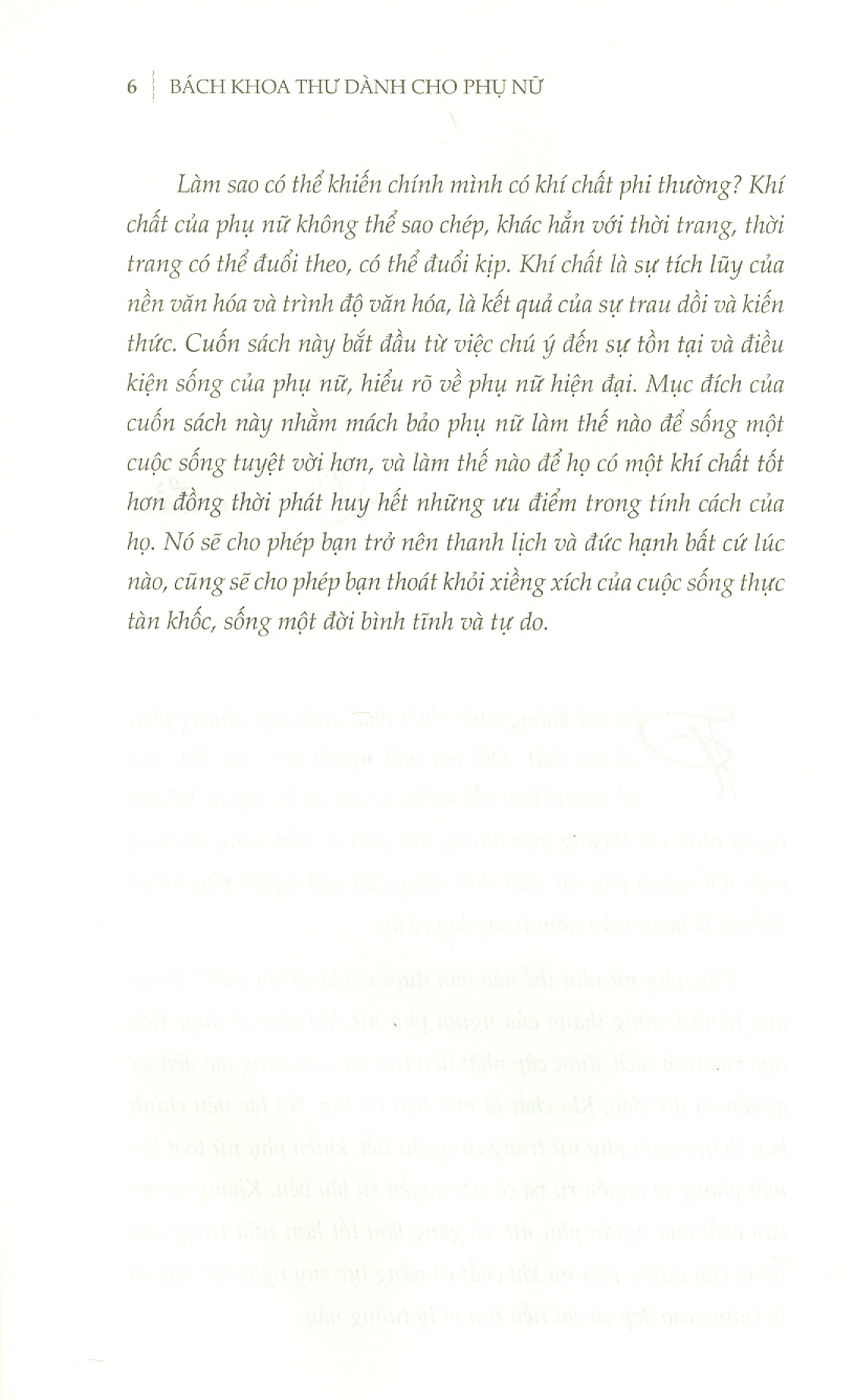 BÁCH KHOA THƯ DÀNH CHO PHỤ NỮ - Phụ Nữ Đẹp Ở Khí Chất – Thanh Hương biên soạn – Liên Việt Books – NXB Văn Học