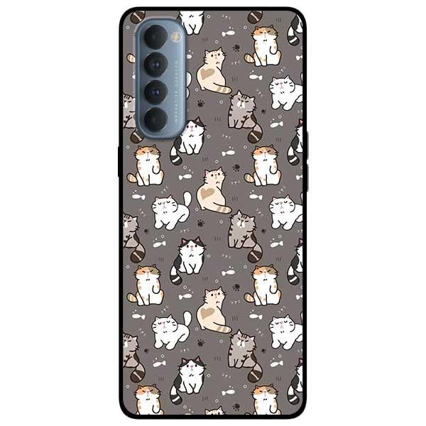 Ốp lưng dành cho Oppo Reno 3 / A91 - Reno 3 Pro - Reno 4 - Reno 4 Pro mẫu Họa Tiết Mèo Xám