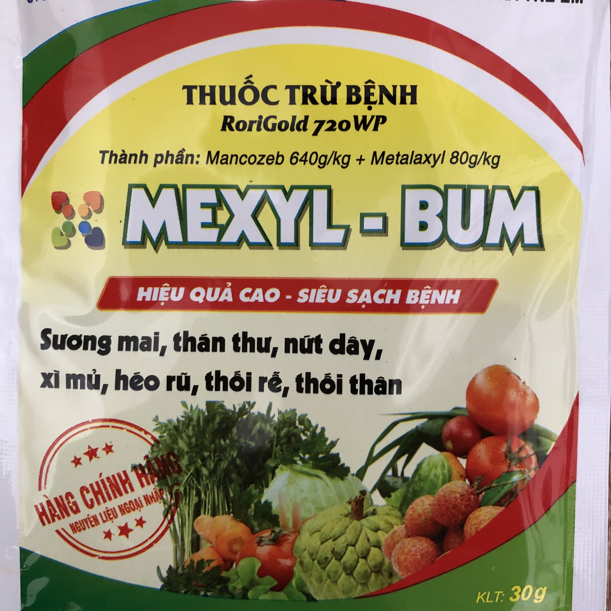 Phòng trừ bệnh sương mai, thán thư, vàng lá, nứt dây, xì mủ, héo rũ, thối thân (Mancozeb +Metalaxyl )