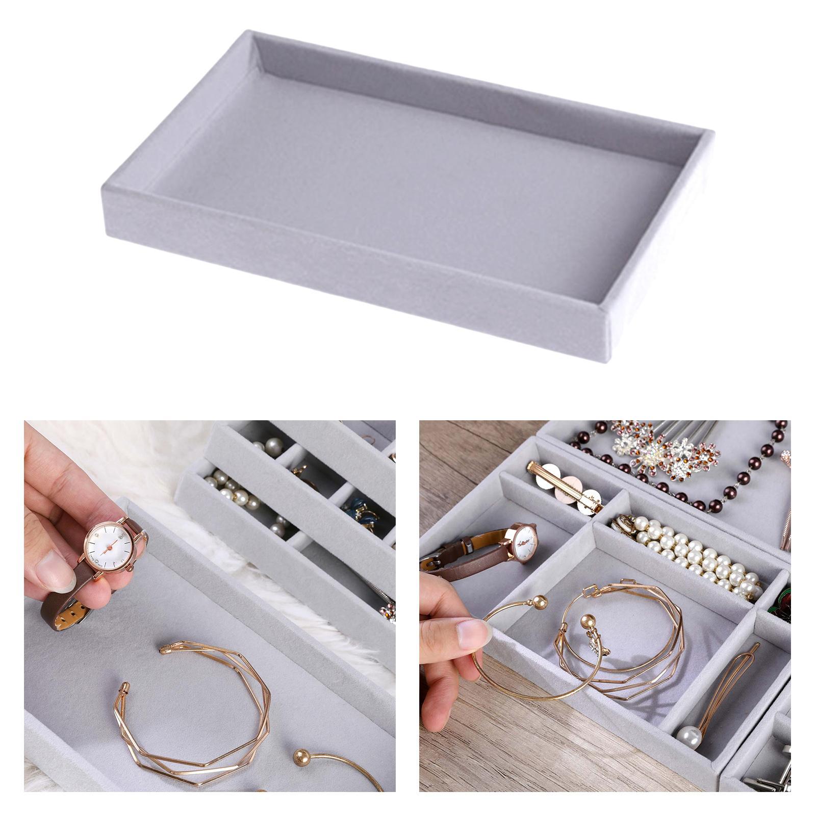 Necklace Pendant Organizer Display Earring Showcase Jewelry Storage Tray (E)