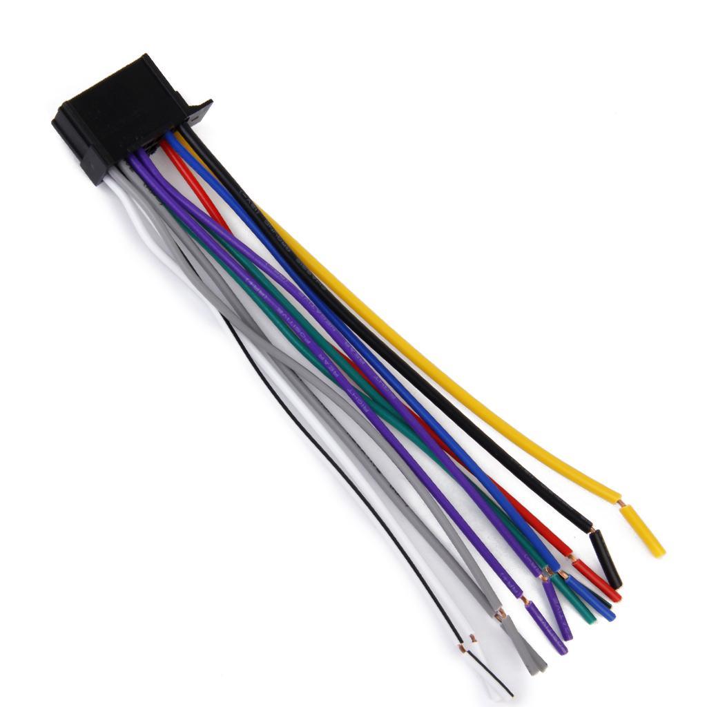 2x 16-Pin Wire Harness Cable 6.3'' Car Stereo Audio Power Plug Connector