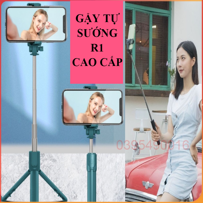 Gậy chụp ảnh tự sướng Selfie Bluetooth R1 có đèn LED trợ sáng chân đế Tripod