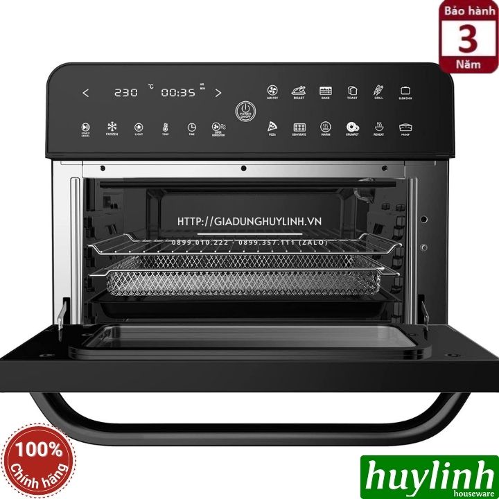 Nồi chiên không dầu điện tử Biochef AU25 - Công suất - 1800W - Dung tích 25 lít - 12 chức năng cài sẵn - Tặng bao tay chống bỏng - Hàng chính hãng