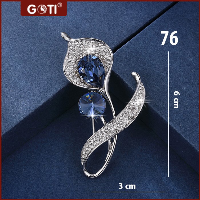 Goti - Cài Áo Hình Hoa Tulip Hạt Xanh Cao Cấp Sang Trọng Kiểu Phụ Kiện Trang Trí Váy Đầm Dành Cho Nữ - Cài Áo Vest Cao Cấp Ca18 - 76. Tulip Hạt Xanh