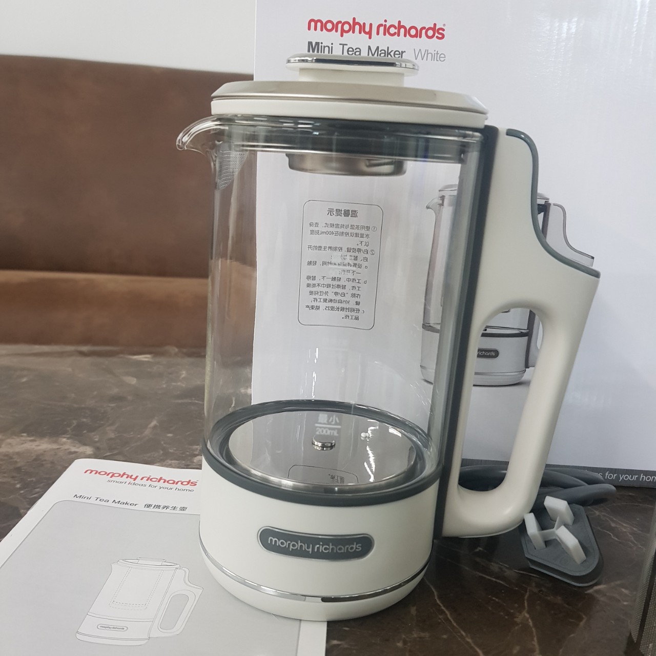 Bình đun nước, pha trà đa chức năng Morphy Richards MR6086, dung tích 600ml, công suất 400W - Hàng chính hãng, bảo hành 24 tháng