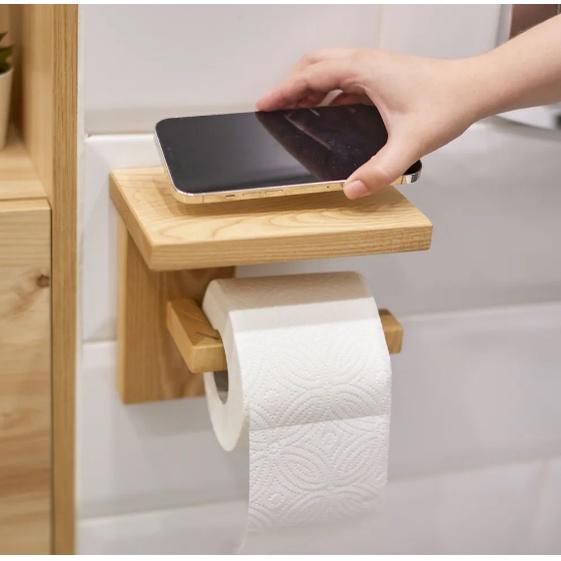 Giá kệ gỗ để giấy vệ sinh trang trí treo trường dùng cho nhà nghỉ khách sạn