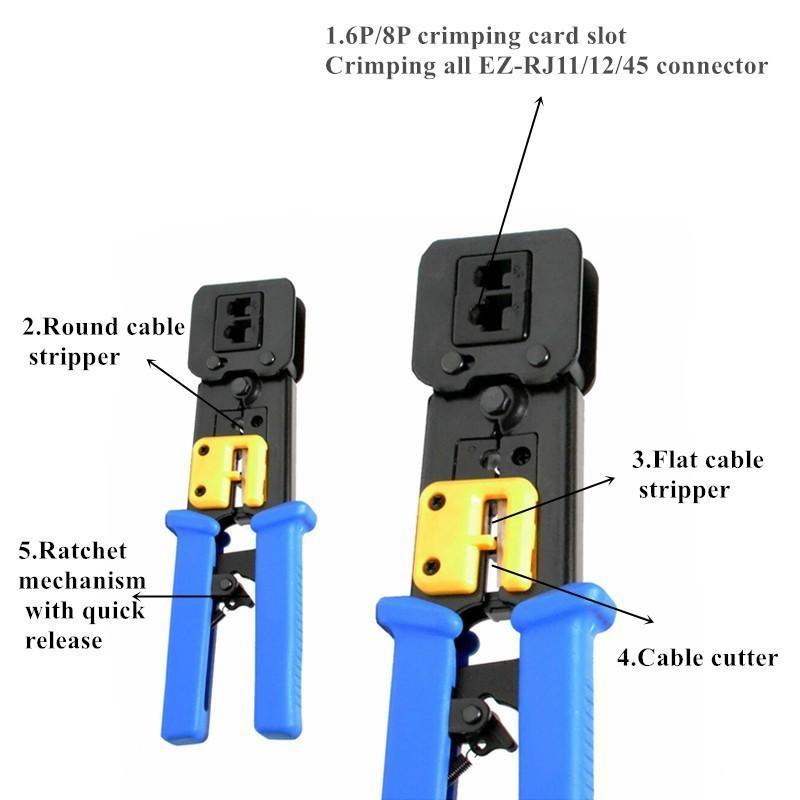 Kìm bấm hạt mạng xuyên thấu - Tặng kèm 10 hạt RJ45 xuyên thấu