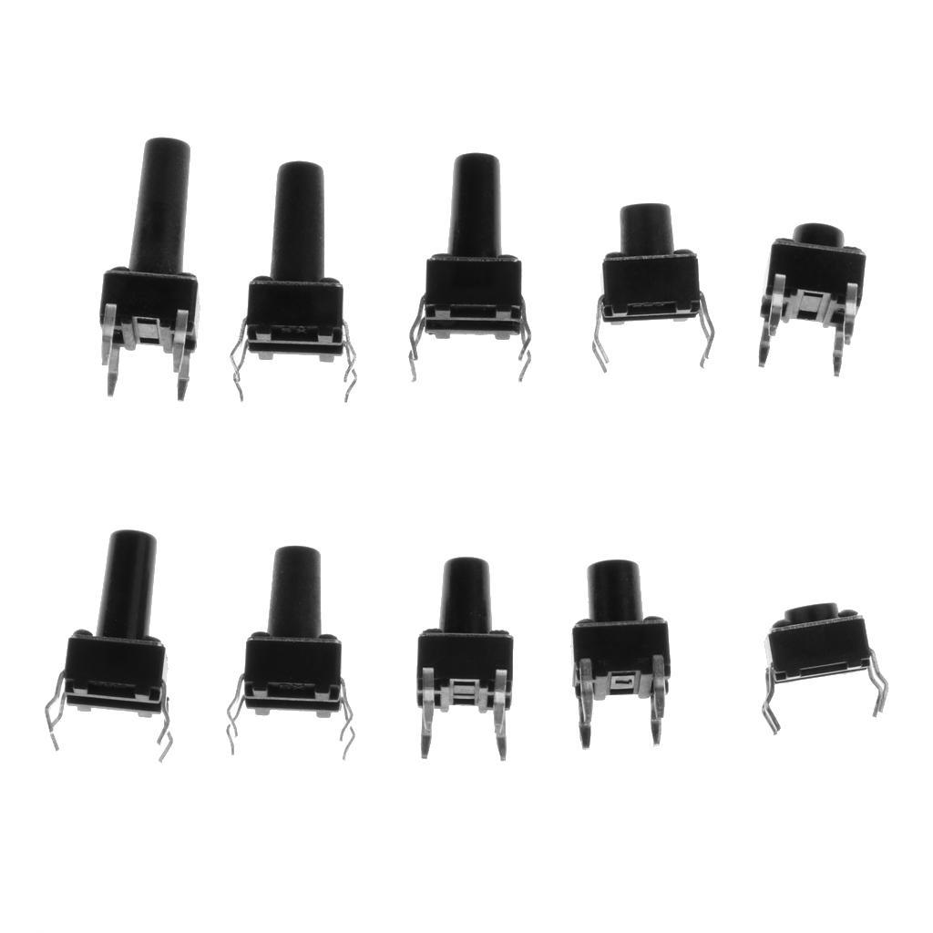 200Pcs/lot 6x6mm Tactile Push Button Switch Micro Momentary Assortment Parts