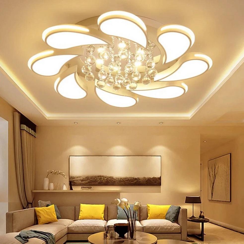 Đèn ốp trần tô điểm hoa lan Ca Sỹ Pha Lê có chỉ dẫn từ xa