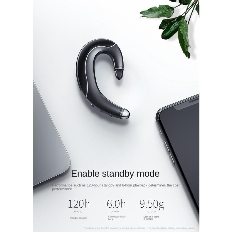 Tai Nghe Bluetooth Không Dây Gắn Tai Kiểu Dáng Thể Thao Cho Điện Thoại Di Động