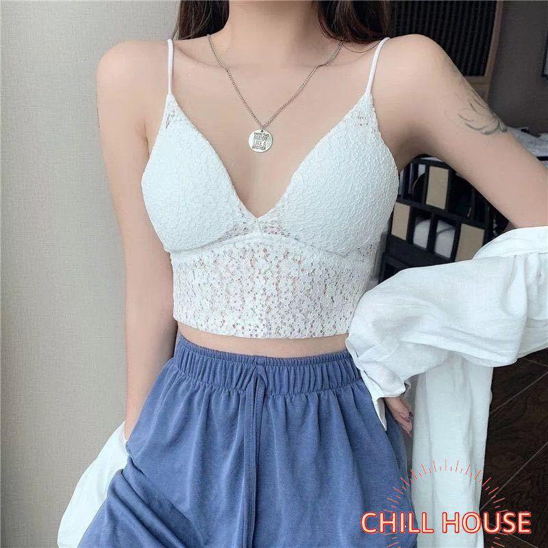 MỚI*Áo bra ren hai dây mảnh hoa nhí chun lưng nhẹ nhàng sexy - CHILLHOUSE