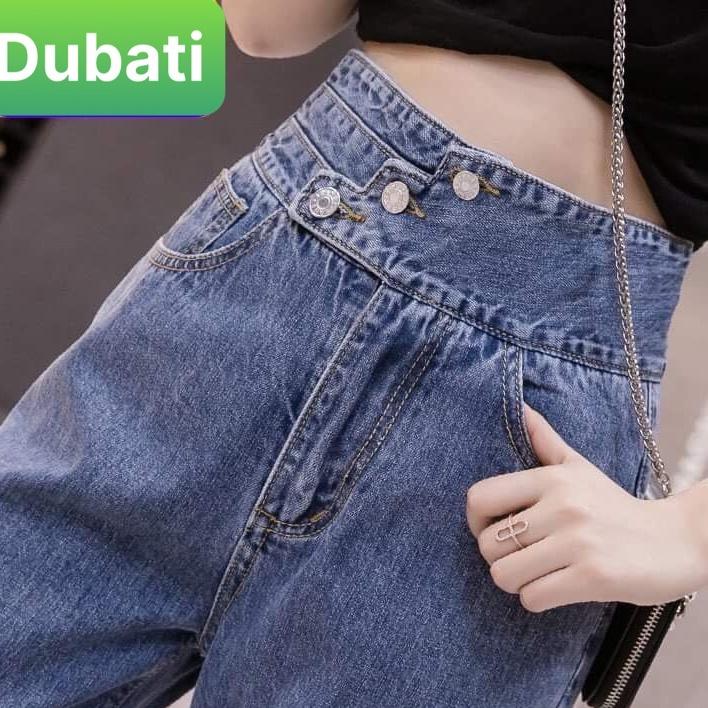 QUẦN JEAN NỮ BAGGY LƯNG CAO NÂNG MÔNG EO BẢN TO 3 CÚC SANG CHẢNH NEW VIPP- DB 295- DUBATI FASHION