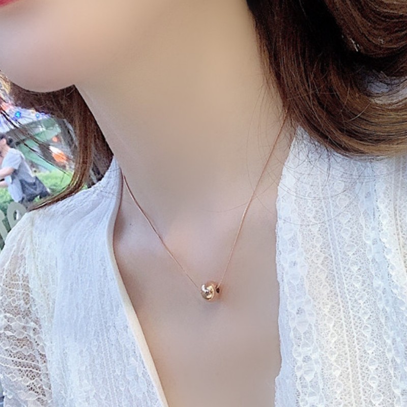 Dây Chuyền Sợi Mì Mặt Trái Châu Titan Ko Đen TT 2771