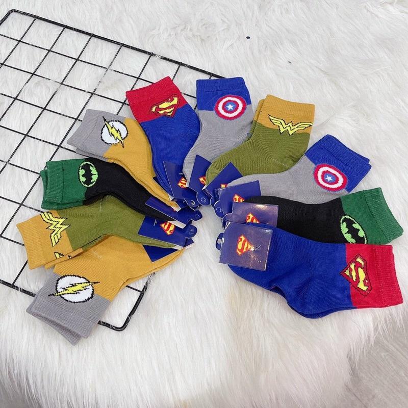 Set 10 đôi tất cao cổ hình siêu nhân cho bé